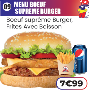 MENU BOEUF SUPREME BURGER