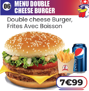 MENU DOUBLE CHEESE BURGER