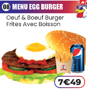 MENU EGG BURGER