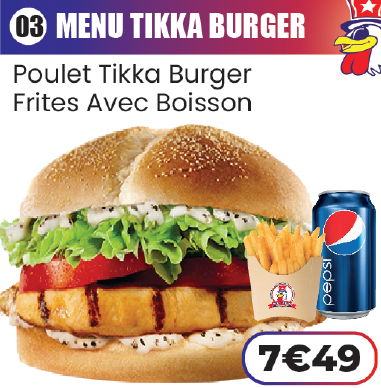 MENU TIKKA BURGER