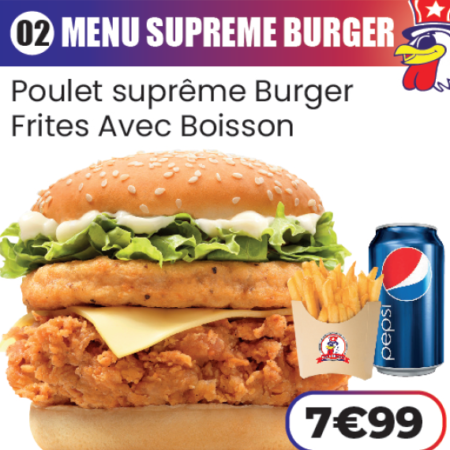 MENU SUPREME BURGER