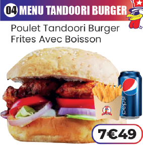 MENU TANDOORI BURGER
