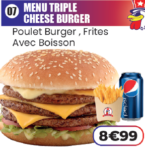 MENU TRIPLE CHEESE BURGER